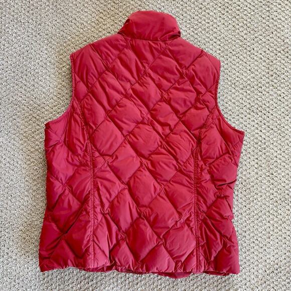 Lands’ End Womens Down Puffer Vest Size M P Medium Petite Red Preppy Outdoor - Picture 8 of 8